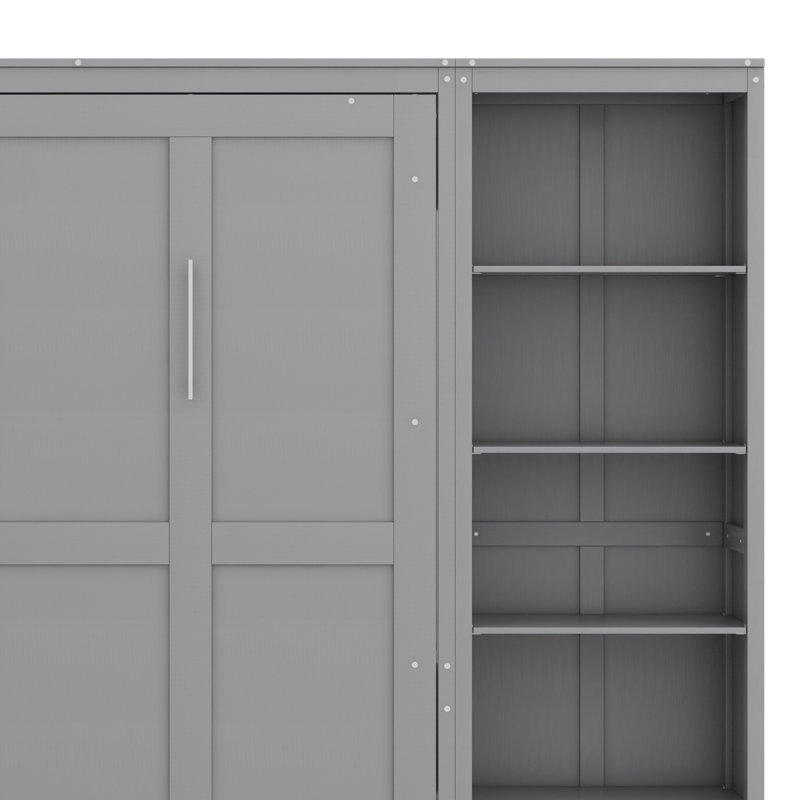 Lit escamotable mural avec tablettes Murphy, Gris
