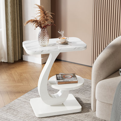 Tray Top Pedestal Side Table Set