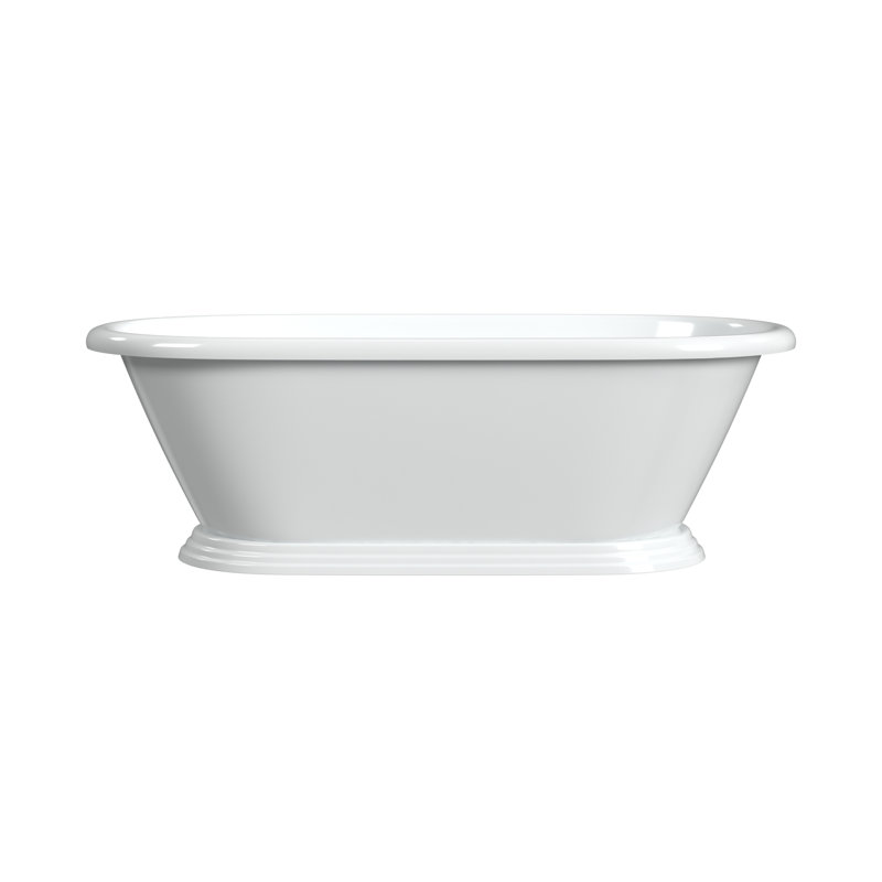 Sandringham 70.13'' L Freestanding Soaking Bathtub, White Interior with White Exterior