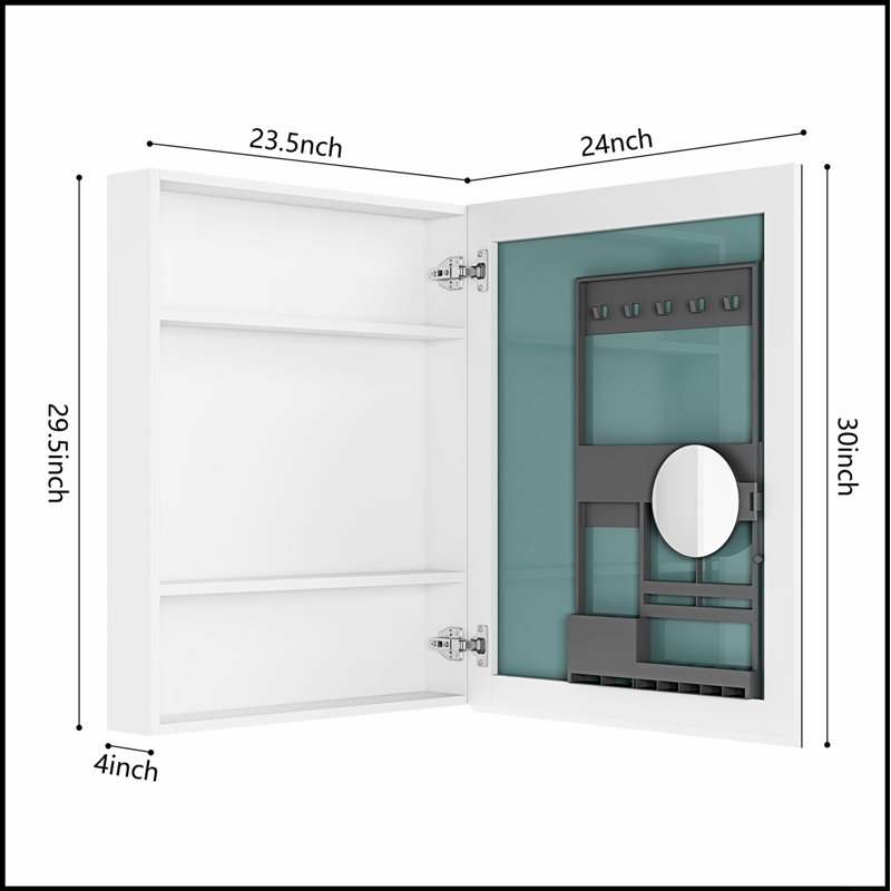 Armoire à pharmacie à surface sans miroir avec bords biseautés pour une réflexion accrue et un rangement spacieux, idéal pour les salles de bain modernes.