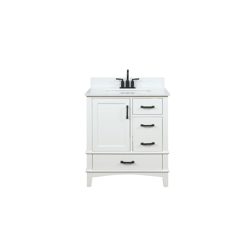 Aleeshia 30'' Single Bathroom Vanity with Engineered Stone Top