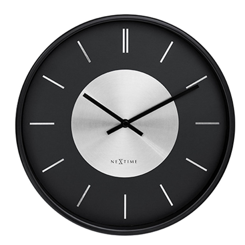 Metal Wall Clock, Black/White