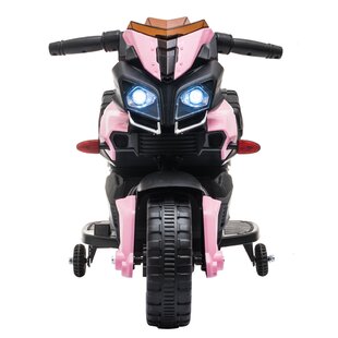 Costway 6V Kids Ride On Chopper Motorcycle 3 Wheel Trike with Headlight and  Horn Pink