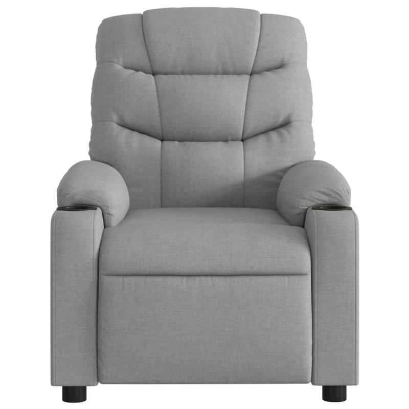 Upholstered Massage Chair, Light Gray Polyester