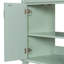 Meuble-lavabo vert 36 po avec lavabo, armoire en bois massif, rangement en panneau de fibres à densité moyenne, poignées dorées | Idée cadeau