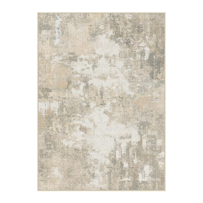 Violet Abstract Beige/Grey Area Rug, Rectangle 8' x 10'