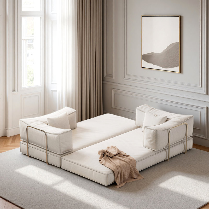 Boneless 78.8inch Modular Compression Sofa, White
