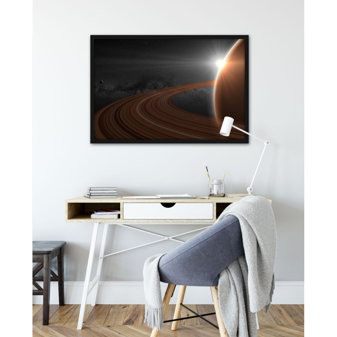 Gerahmter Fotodruck Planet Saturn in Space