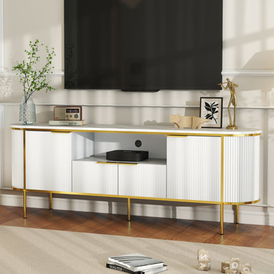 70" Tv Stand For 75 Inch Tv Entertainment Center With Storage Cabinets