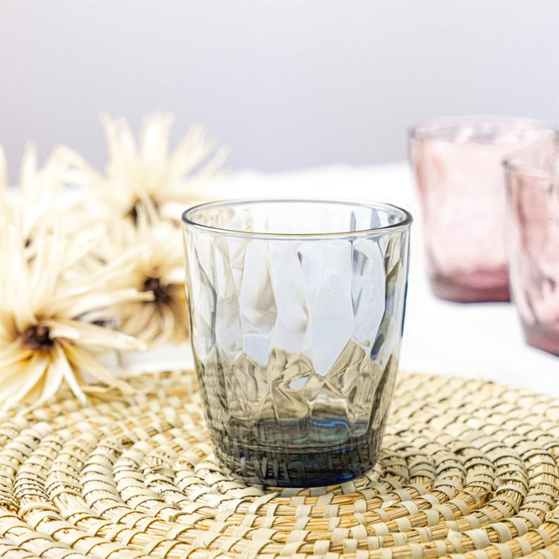 Diamond Water Glasses - 390ml - Blue/Purple