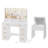 Vanity Desk with Mirror, Makeup Table with Glass Top & 8 Drawers-217674278