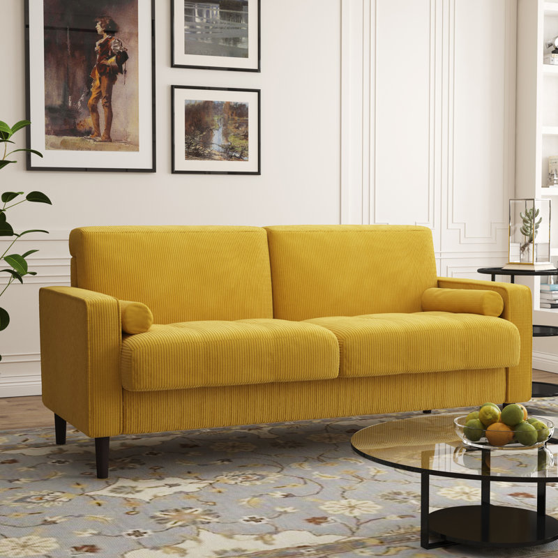 Carmelinda 62.7'' Square Arm Loveseat, Purple Chenille