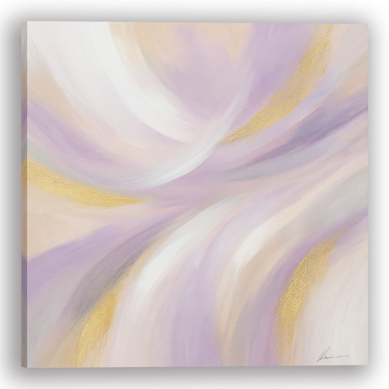 «Golden Drift», art mural abstrait sur toile tendue