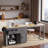 Rolling Kitchen Island With Extendable Dining Table, Spice Rack, 2 Drawers, 4 Door Cabinet And Wheels-1255048090