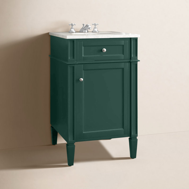 Rivers 21'' Single Bathroom Vanity with Marble Top, Green