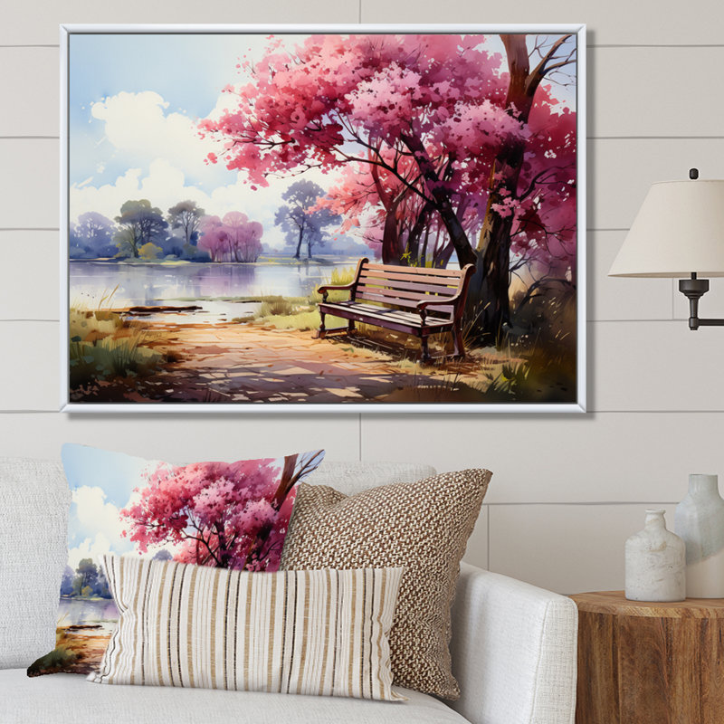 " Meadow Rose Petal Path ", White Floater Framed, 34" H x 44" W