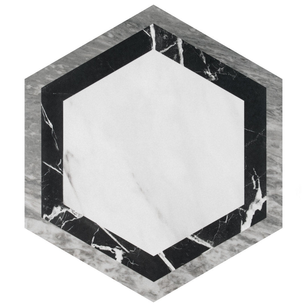 Marbilia Hex w/Biotech 11" x 13" Porcelain Wall & Floor Tile (Set of 14) Merola Tile 