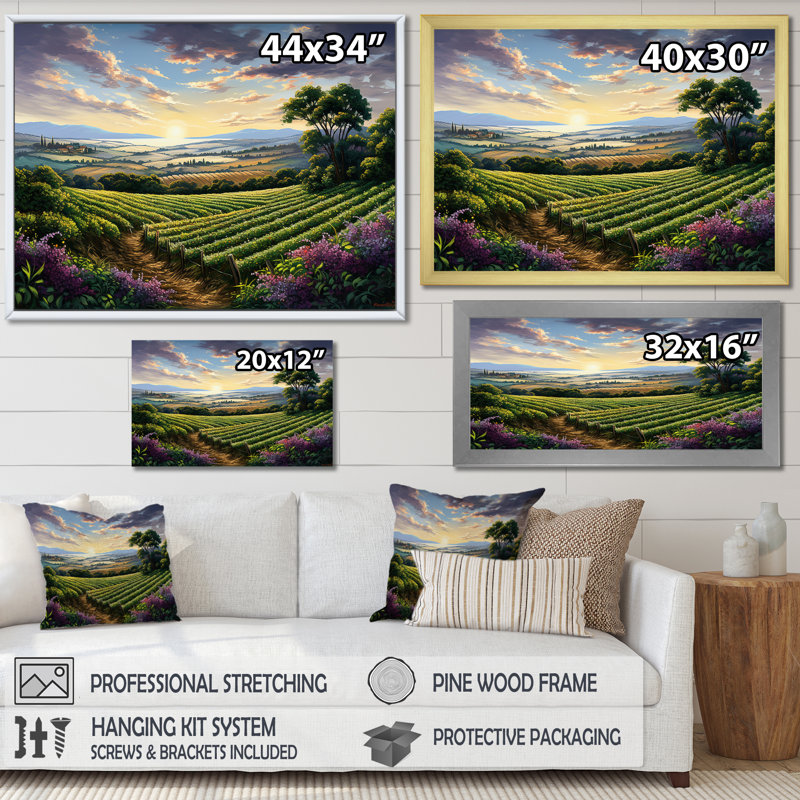 «Vineyard Charm», impression sur toile, Toile tendue, H 24 po x l 32 po