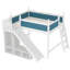 Lit mezzanine en bois avec tablettes, garde-robe et glissade amovible-125006290-125006287