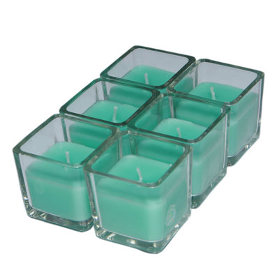 Bougie votive carrée en verre sans parfum