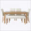 Ensemble de salle à manger moderne 6 pièces avec table rectangulaire, 4 chaises et banc rembourrés, assemblage facile et conception peu encombrante-1078821359-1078821329