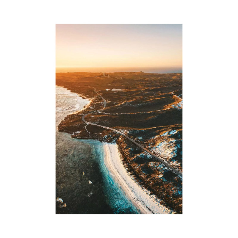 Sunset Coastline Rottnest Island Aerial by James Vodicka - Wrapped Canvas Gallery-Wrapped Canvas Giclée