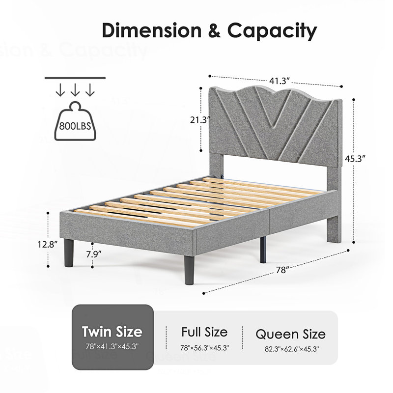 Lit plateforme simple tapissier