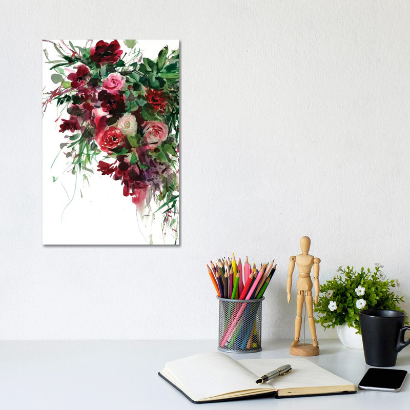"Bourgogne" par Gosia Gregorczyk - peinture sur toile tendue, H 12 po x l 8 po x P 0,75 po