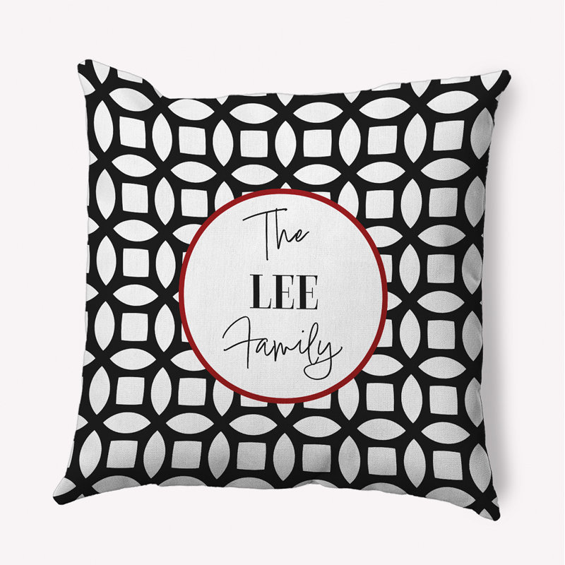 Housse et insert de coussin décoratif en polyester Genesia, 16 po x 16 po, Noir / blanc, Oui