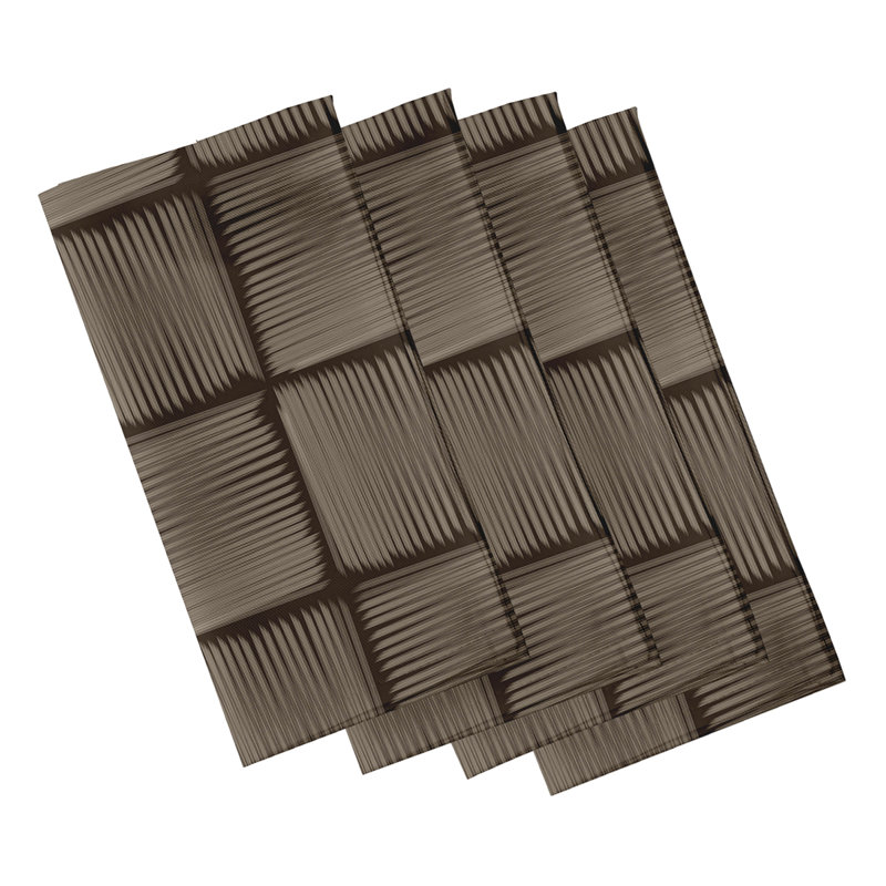 Ensemble de serviettes 4 pièces, L 18 po x L 18 po, Brun