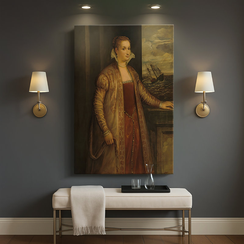 Emilia di Spilimbergo - Toile tendue sur châssis par Titian's Workshop, 32 x 48