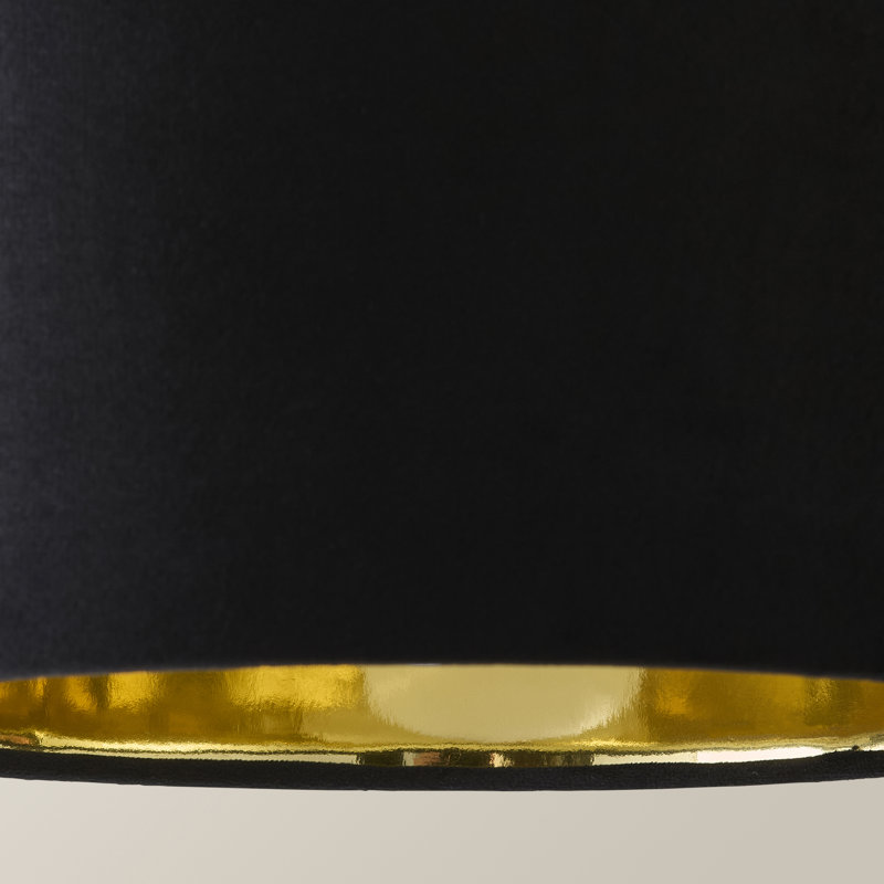 Aidar Linen Blend Drum Lamp Shade ( Slip-On ) in Black, 15" H x 25" W x 25" D