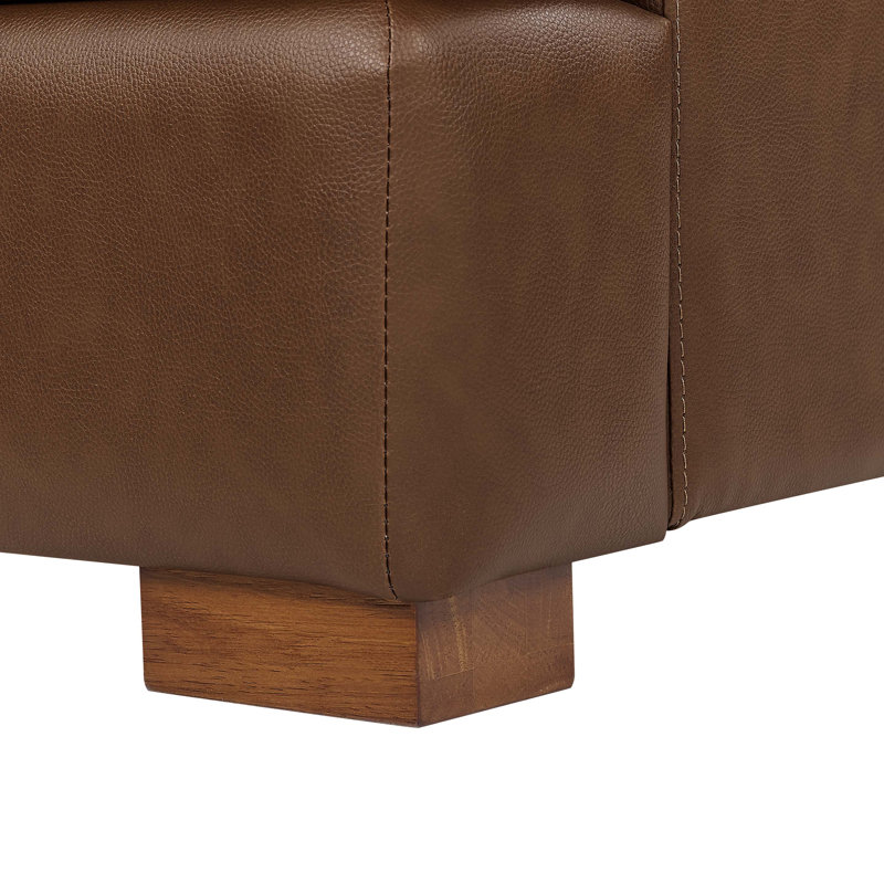 Aness Modular Corner Sectional with Ottoman, Chesnut