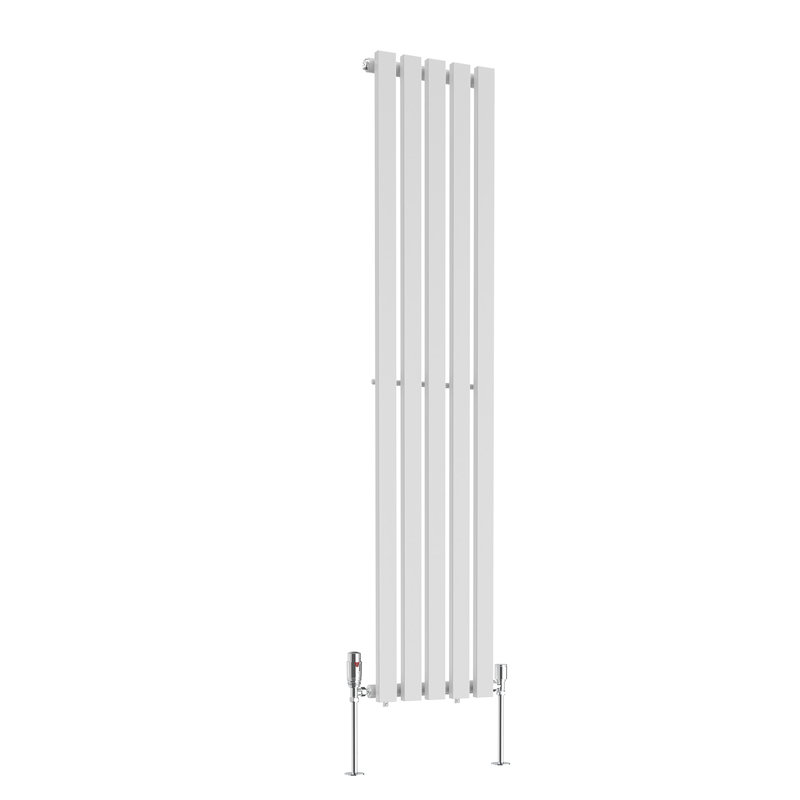 Genris Vertical D-Shape Radiator, 160cm H x 34cm W, 1, White