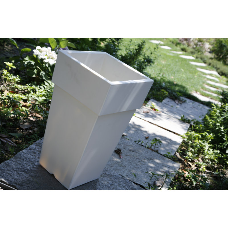 Pot Planter, 28" H x 15" W x 15" D, White
