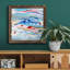 Rosé et bleu - Peinture sur toile encadrée-2065709398-2065709657
