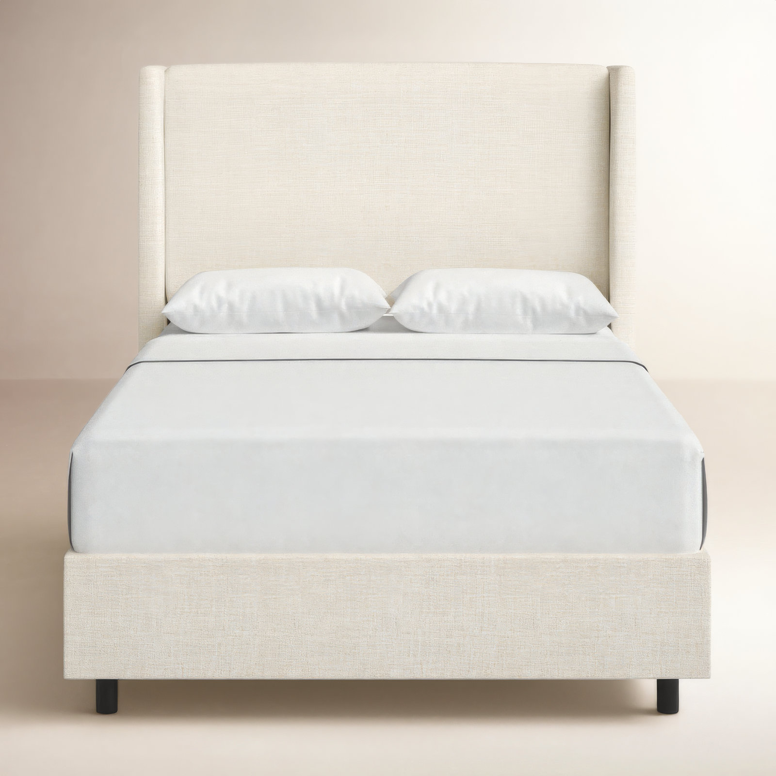 Tilly Upholstered Bed, Queen, Classic Talc Linen