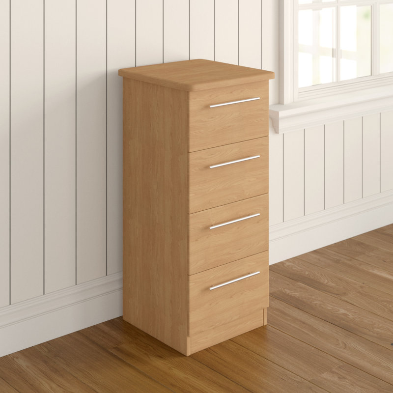 Fully Assembled Lyndale 4 Drawer 39.5Cm W Chest, English Oak