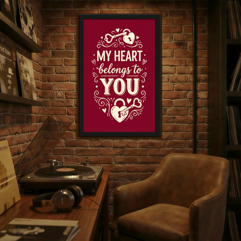 «Plants & Flowers My Heart Belongs To You», reproduction de motif, H 18 po x l 12 po