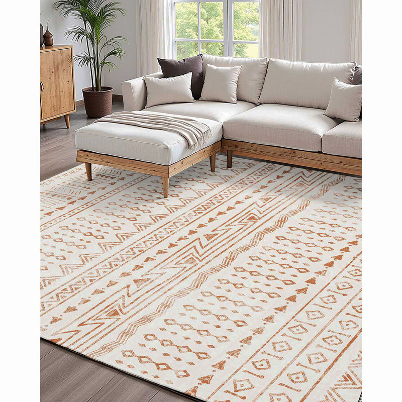 Large Area Rug 5 X 7 Ft Anti-Skid And Tear-Resistant Floor Mat Modern Beige, Rectangle 5' x 7'
