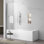 Porte de baignoire pivotante avec verre trempé transparent l 34 po x H 58 po