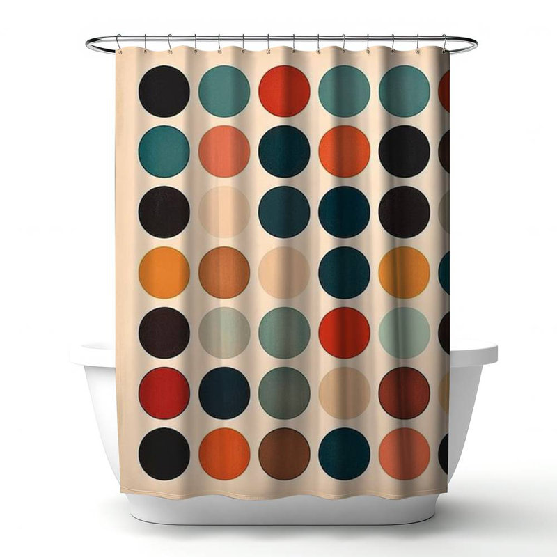 Geometric – Polyester Shower Curtain, Dye Sublimation Print, 71" W × 74" L