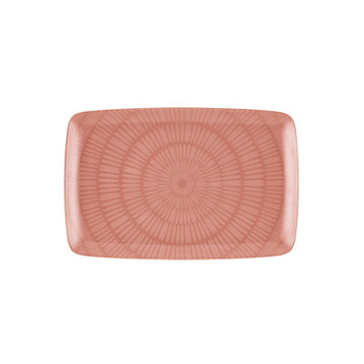 Plateau en céramique couleur saumon, 9,8 x 13,4 x 0,4 po | 100% céramique de haute qualité, durable et élégante | Parfait pour servir, recevoir et décorer la maison | Conception élégante pour des expériences culinaires modernes