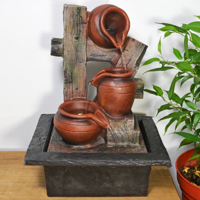 Duncan Weather Resistant Table Top Fountain with Light