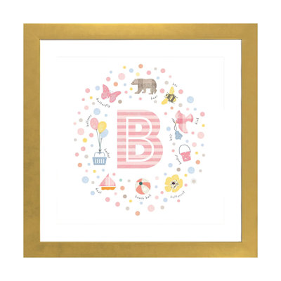 " Illustrated Letter B Pink "