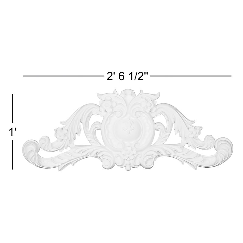 Modena 12'' H x 30.5'' W x 1.88'' D Urethane Onlay Scroll