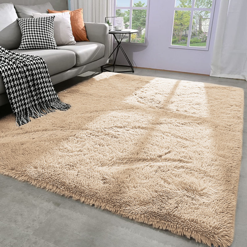 Soft Fluffy Indoor/Outdoor Shaggy Area Rug – Luxurious Comfort & Stylish Design, Rectangle 8" x 10"