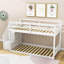Lit simple superposé simple au-dessus de simple, lit superposé en bois avec rangement-679543876