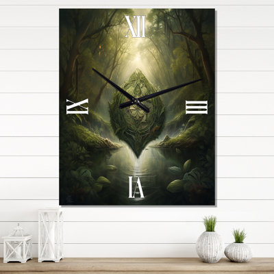 Sacred Mandala Hovering In Mystical Landscape - Abstract Landscape Very Large Wall Clocks