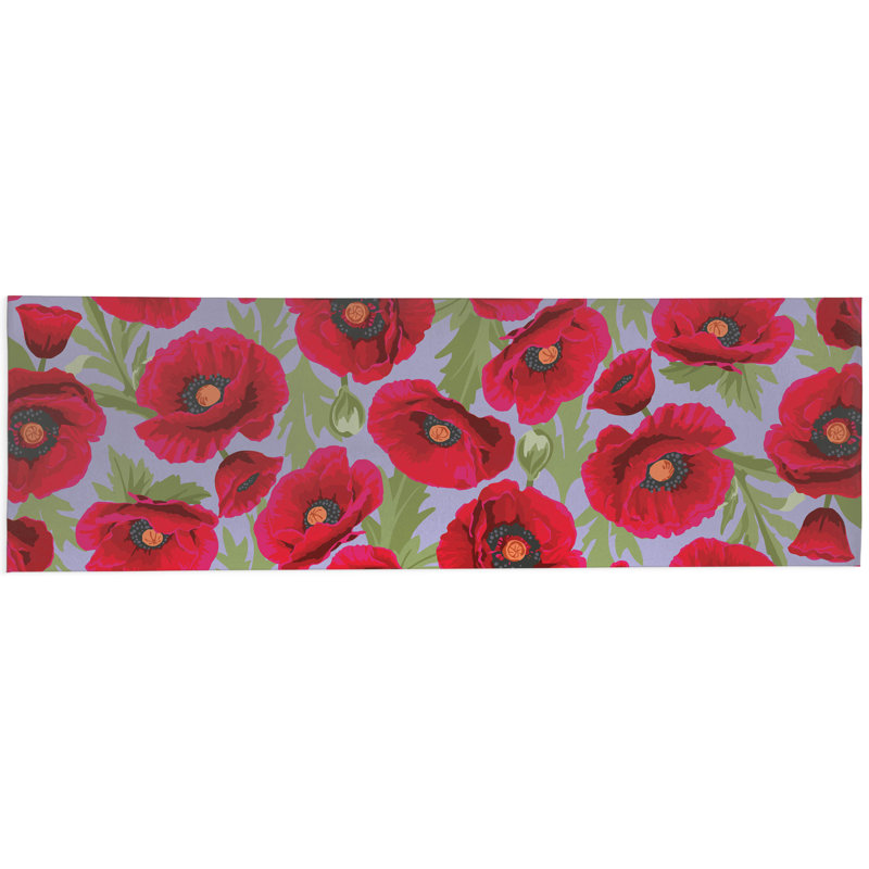 Poppie Soft Step Outdoor Area Rug, Runner 8' x 2'6", Periwinkle
